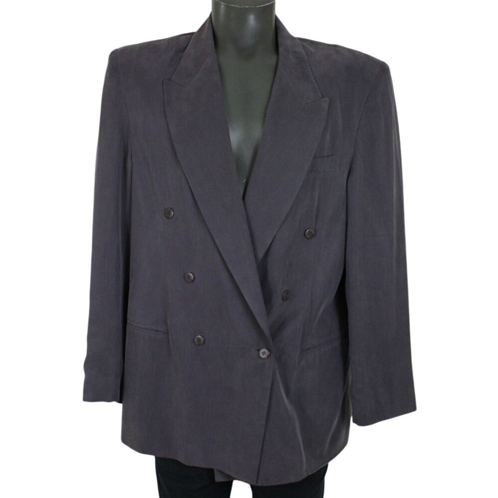Bugatchi Uomo Purple 100% Silk Mens Blazer Jacket Sport Coat Size Large